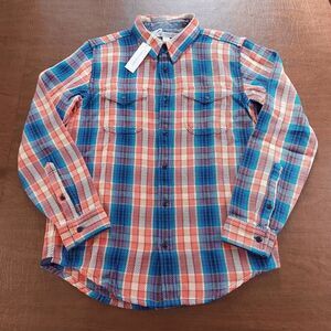 Outerknown Blanket Shirt Organic Cotton Watermelon Feliz Plaid Men's Size M